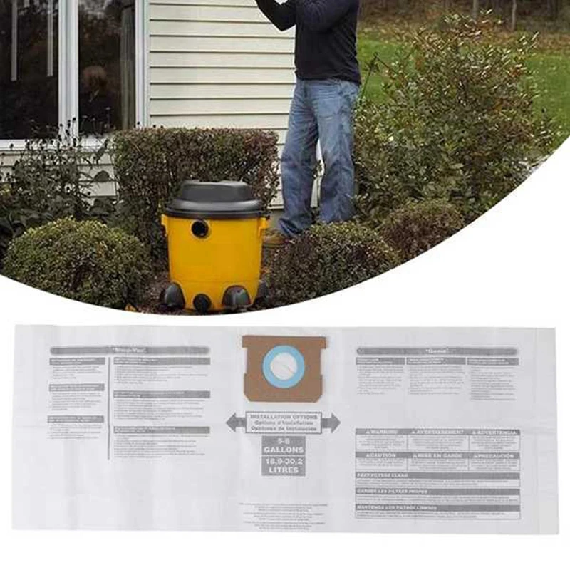 Акция! 10 шт. вакуумный фильтр-мешок для магазина Vac 5-8 галлонов типа E, одноразовые мешки для сбора пыли для сухой и влажной уборки, 9066100, 90661,906-61