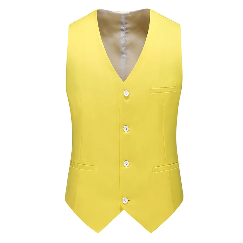 2023 Fashion New Men\'s Leisure Casual Boutique Solid Color Business Groom Wedding Vest Waistcoat