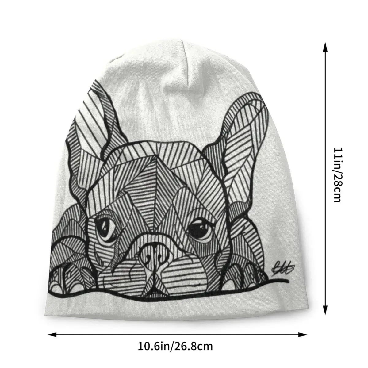 French Bulldog Puppy Facial Skullies Beanies Caps Unisex Winter Warm Knit Hat Hip Hop Adult Frenchie Bonnet Hats Outdoor Ski Cap