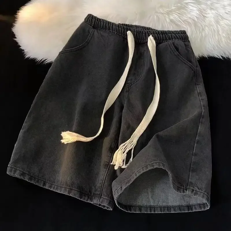 Summer Classic Shorts Jeans Men Denim Pants Straight Stretch Casual Cool Thin Knee Length Blue Fashion Brand Daily Trousers