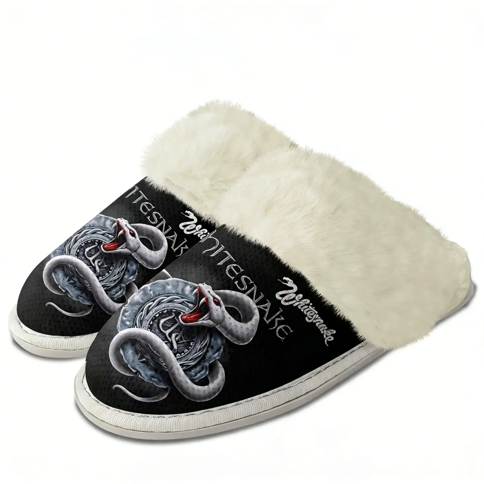 

Whitesnake Music Rock Band Slippers Keep Warm Shoes Mens Womens Retro hip hop Breathable Home Cotton Thermal Lightweight Slipper