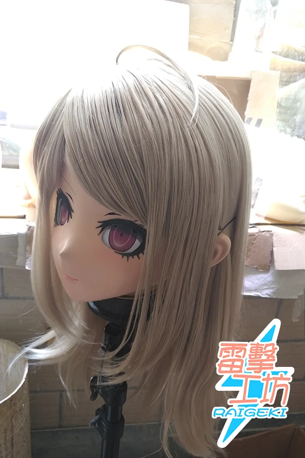 (LJ-096) Customize Character Female/Girl Resin Kig Full Head With Lock Anime Cosplay Japanese Anime Kigurumi Mask