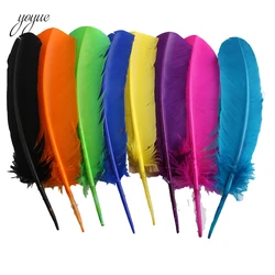 YOYUE 100pcs/lot Natural Turkey Feathers For Crafts 10-12inch/25-30cm Goose Feather DIY Clothing Show Party Decoration Plumas