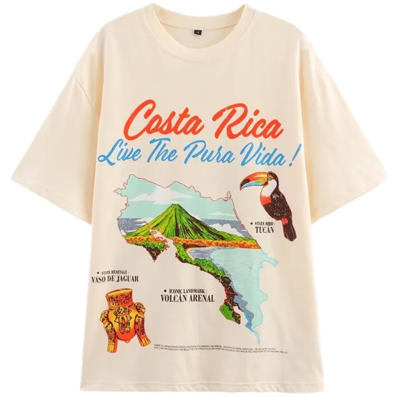 

Summer 2025 Women's Casual Loose ort Sve round Ne T-irt Versatile Print Faionable Comfortable Cotton Tee