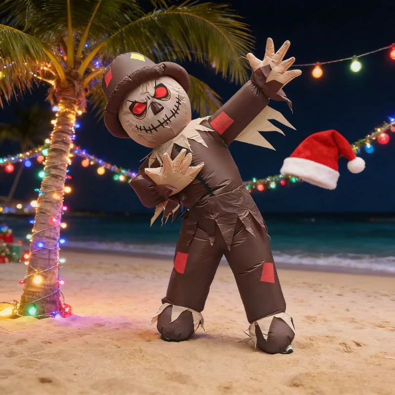 

Adult inflatable scarecrow Costume–fun Carnival Christmas Halloween Blowing set, with glowing eyes, unisex
