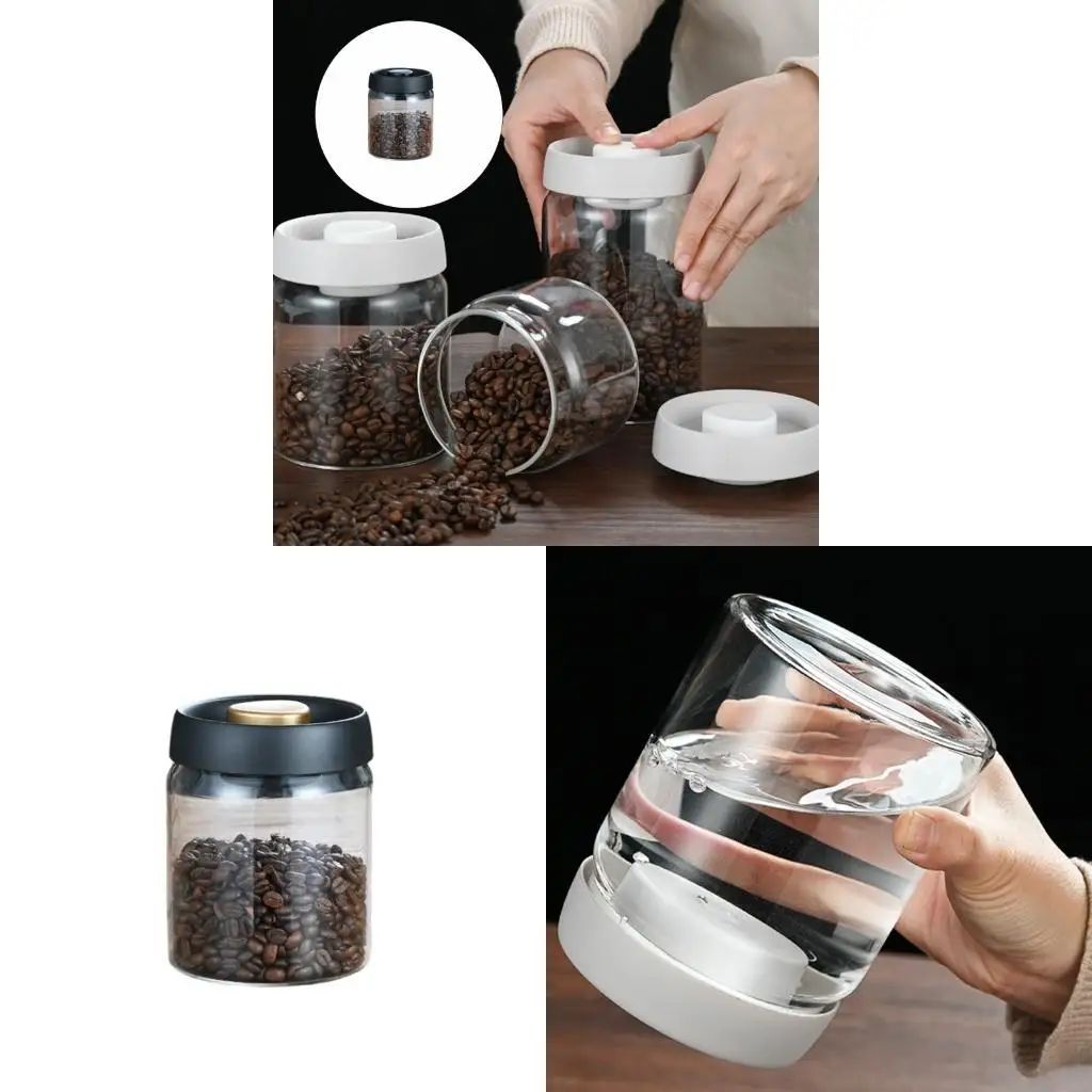 62KD Vacuum Sealed Glass Container For Coffee Bean Freshness Press To Vacuum Technology Storage Jar