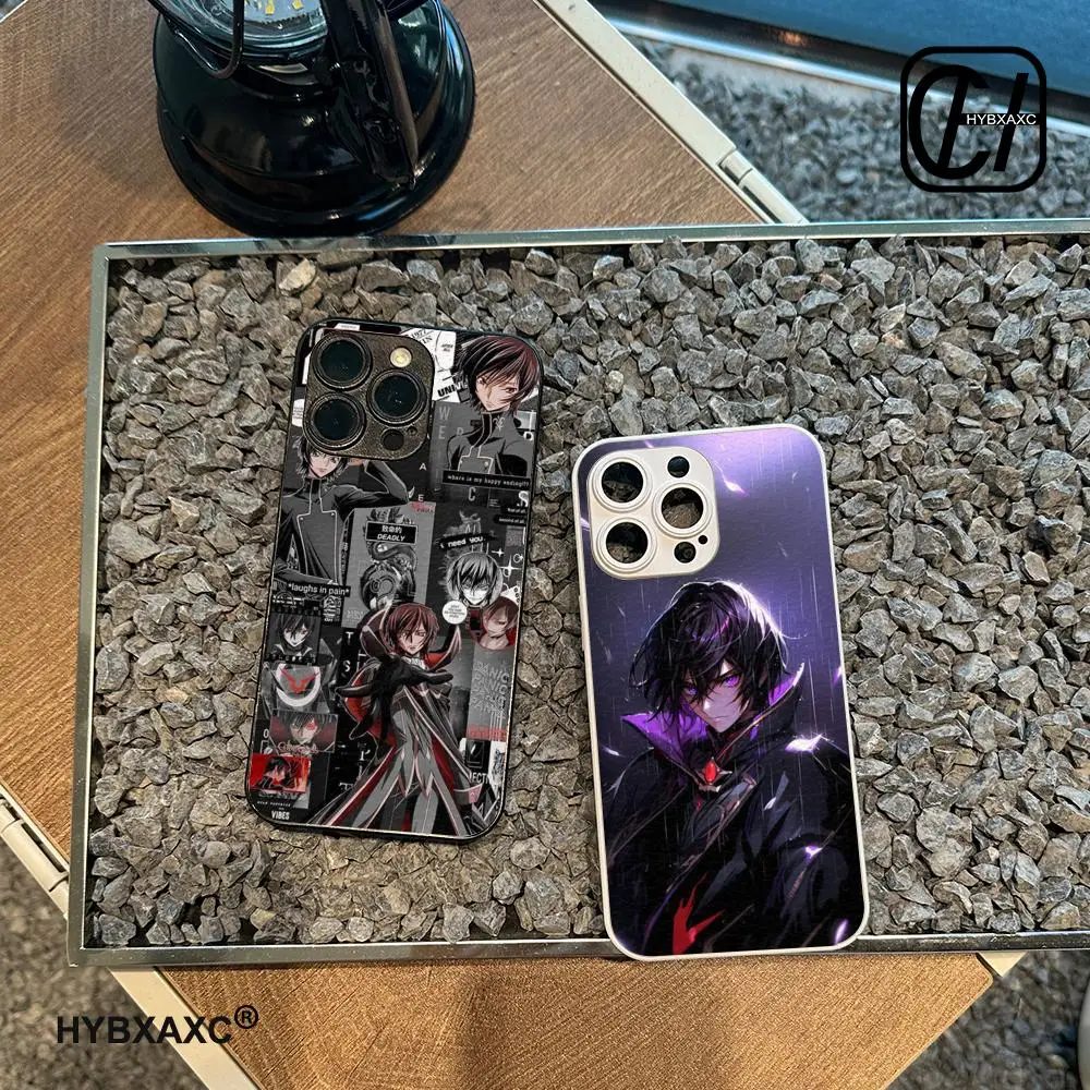 C-Code-Geass Phone Case Luxury Lambskin Leather Case For iPhone 16 15 14 13 12 11 Pro Max Custom Cover