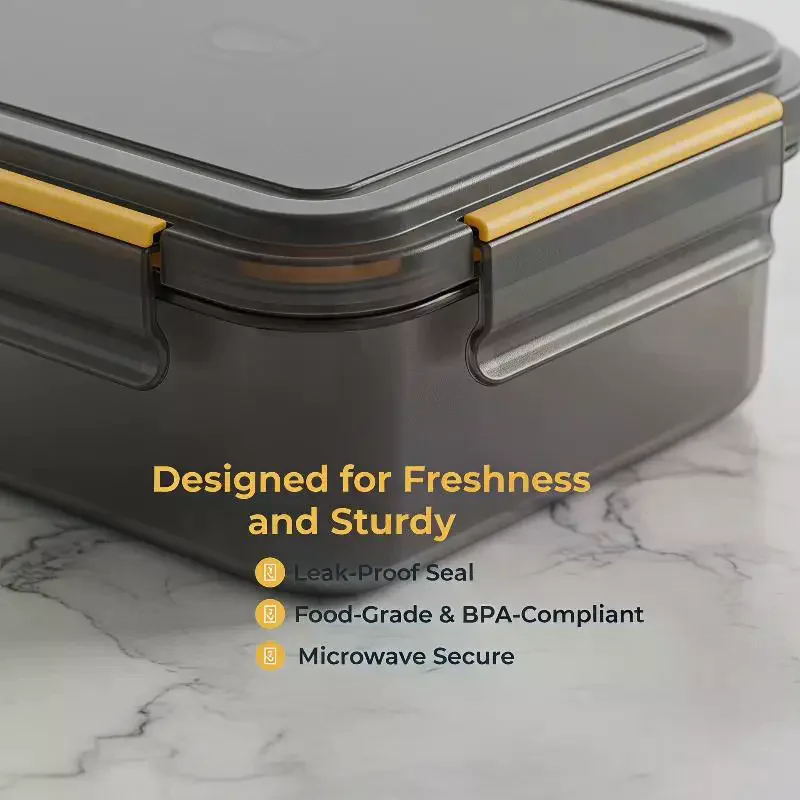 Leakproof Bento Lunch Box 2/3 Compartments BPA Free Food Grade Portable Meal Container for Work Daily Use