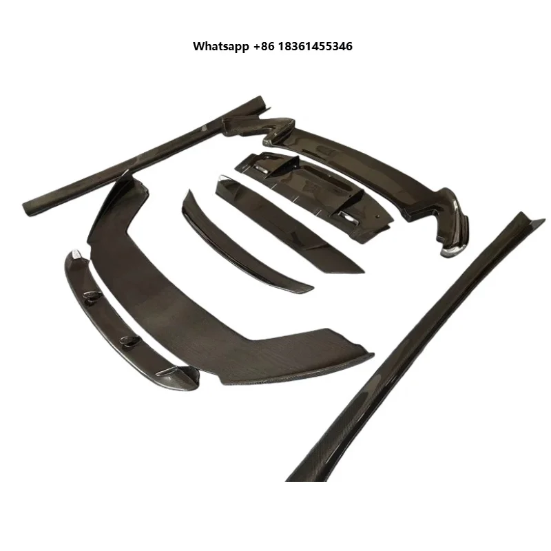 For 2009-2014 Auto Racing Car Front Lip Rear Diffuser Trunk Sp DurablePremium Accessories Carbon Fiber Body Kit