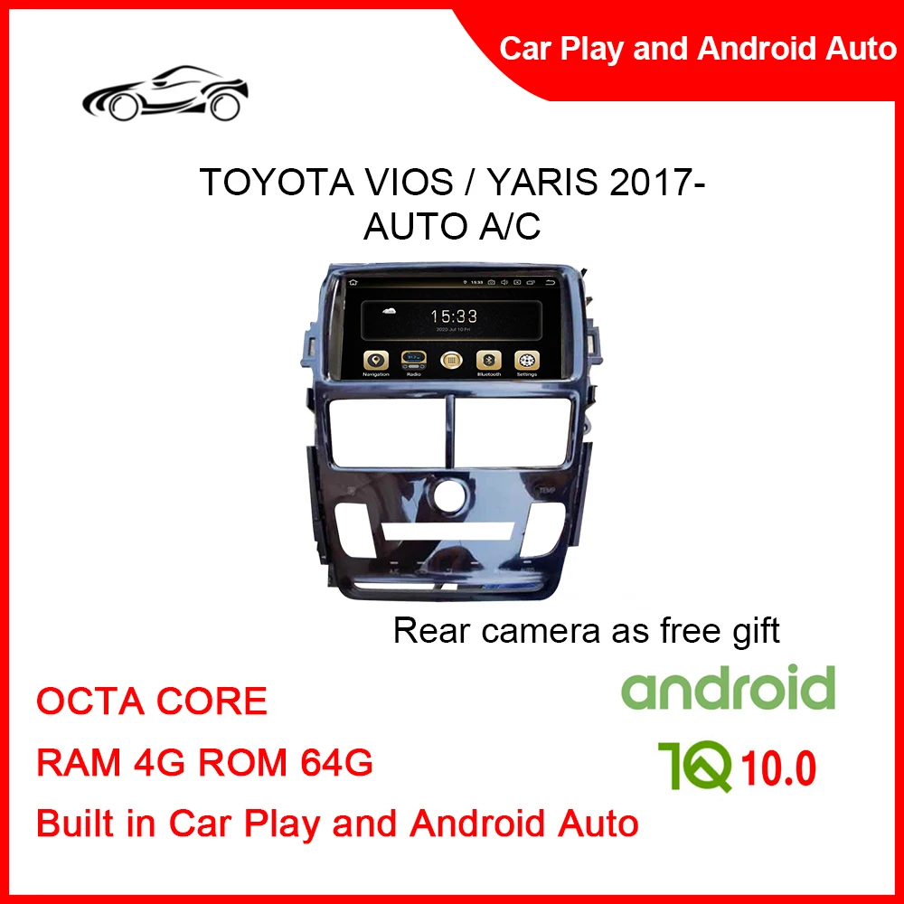 

CUSP Big Screen GPS Speedometer Car For TOYOTA VIOS 2017- 9inch RAM 4G ROM 64G Single Din Android Car Stereo Audio Car Radio MP5