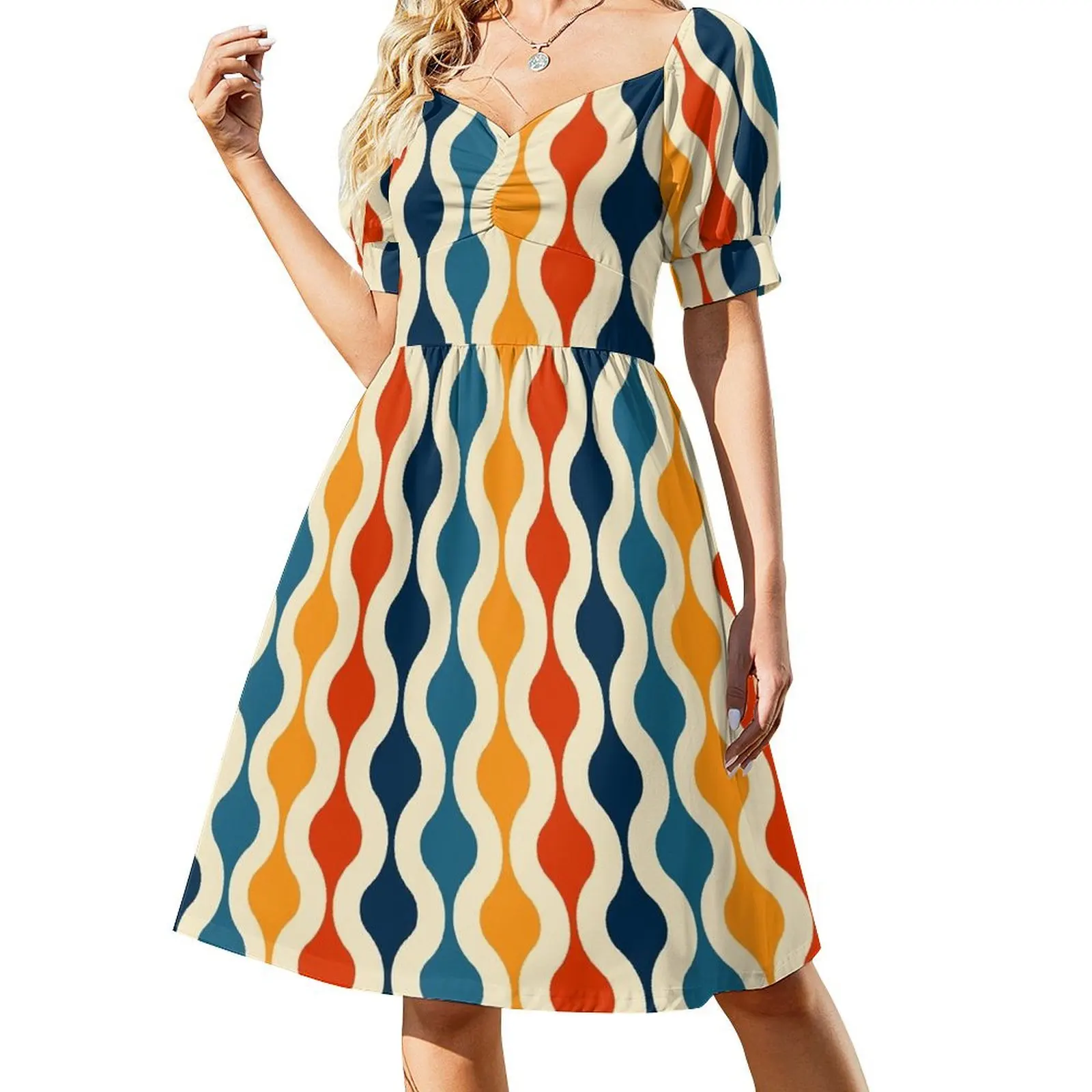 Groovy 70's pattern Short Sleeved Dress ladies dresses for special occasions summer woman dress 2025 Dress