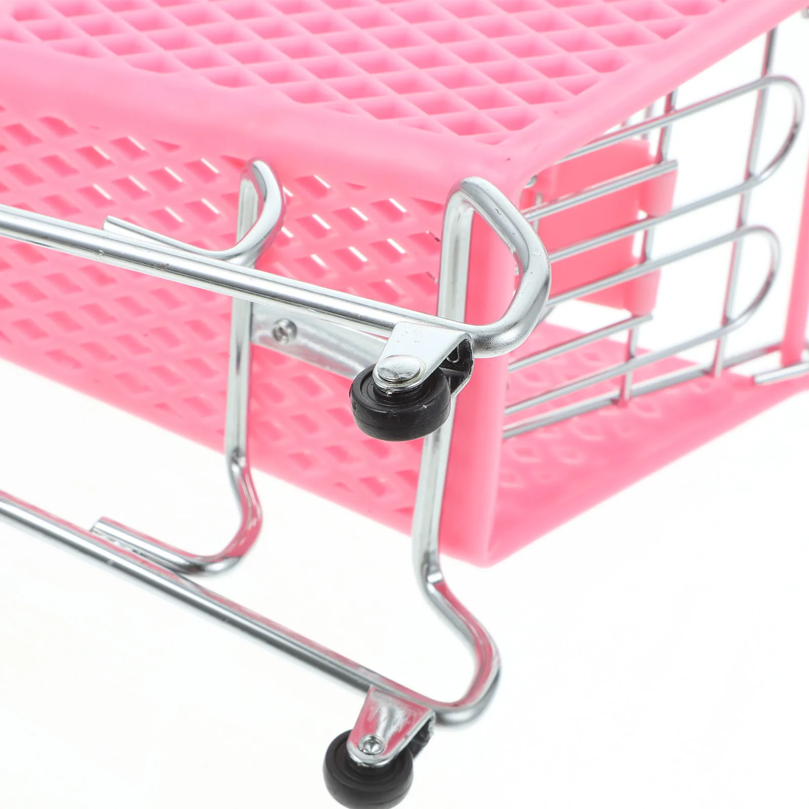 

Mini Shopping Cart Creative Metal Craft For Table Decor Durable Plastic Rough Iron Storage Basket Random Color