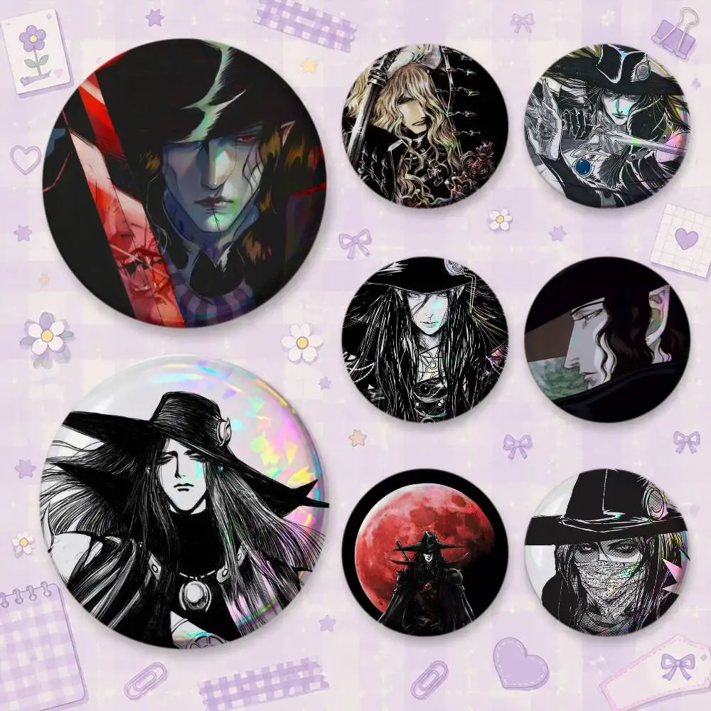 Trendy Cool Vampire Hunter D Brooches Cartoon Badge Pins Backpack Hat Accessories Friend Gift