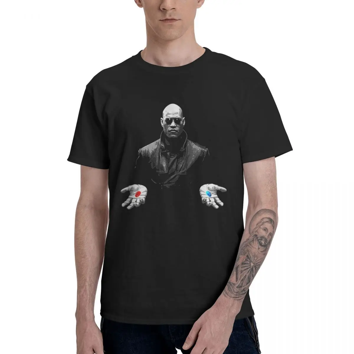 Fashion Morpheus T-Shirts Pure Cotton Round Neck Men's T-Shirt Short Sleeve Oversized Novelty Tees Hoodie Summer