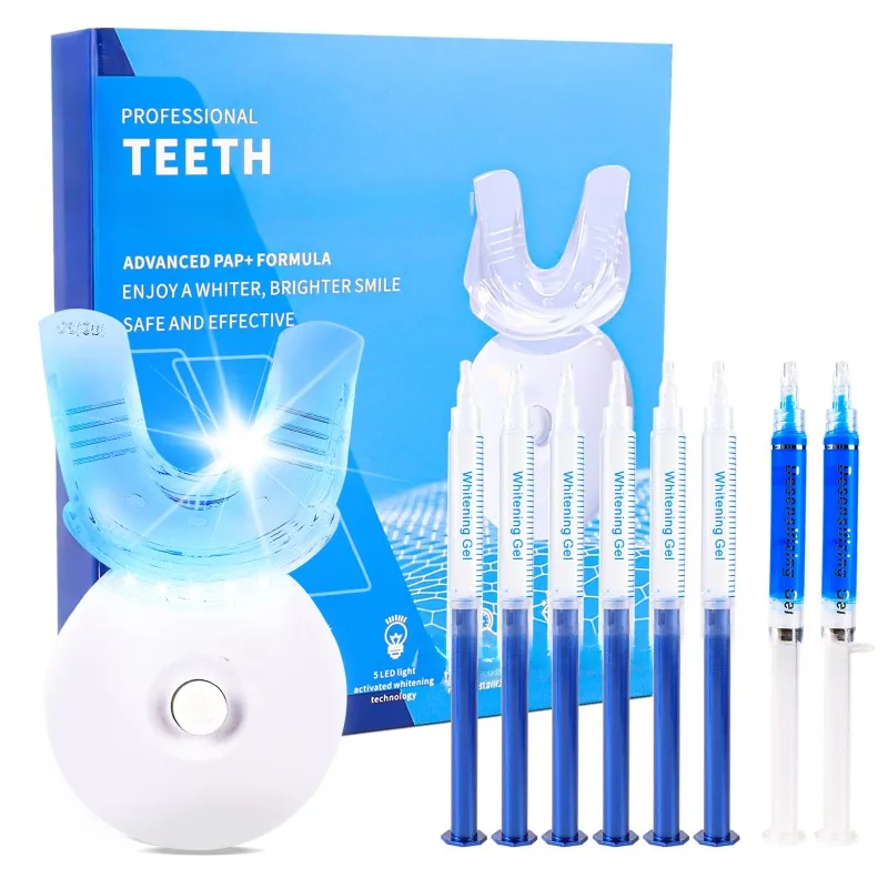 

Набор для отбеливания зубов: лампа для чистки полости рта с аккумулятором, домашний уход, синий свет, отбеливание, свежесть и защита зубов