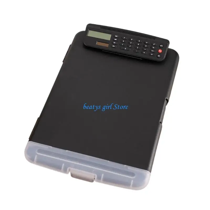 C7AB Clipboard with Document Storage Case Calculator File Organiser with Clipboard Writing Board For Office School Travel