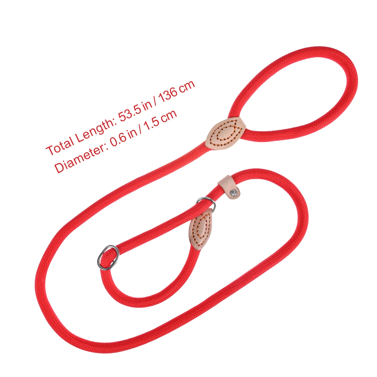 UEETEK Dog Training Leash Collar Lead Nylon for Pets Training (Red, Diameter 14CM) Dog Training Slid Lead