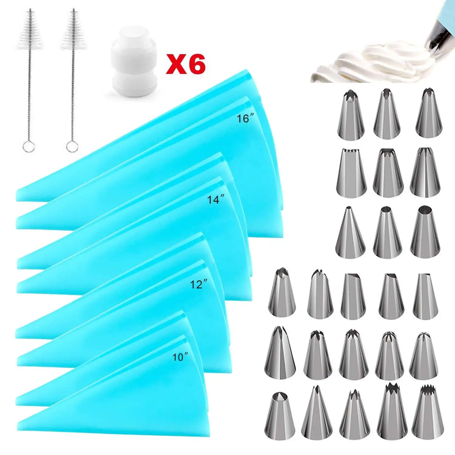 

40 piping nozzles set, cake pipeline nozzles, milking TPU pastry bags, kitchen tools, paper cups, cake making accessories set