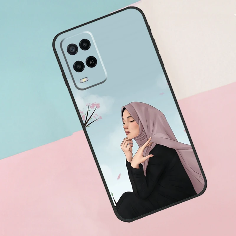 Muslim Islamic Arabic Hijab Gril For Oppo A16 A76 A96 A15 A80 A60 A40 A94 A54 A98 A78 A18 A38 A58 A17 A77 A74 A57S Phone Case view 5