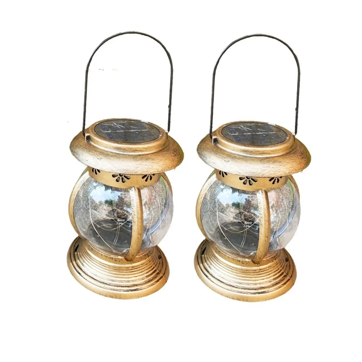 AA19 2PCS Solar Lanterns Outdoor Hanging Solar Lights Table Lamps for Landscape Yard Table Pathway Beach Decoration