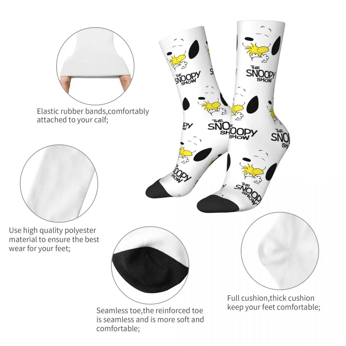 Cute Women Men The Snoopy Show Cartoon Peanuts Anime Theme Socks woodstock Accessories Skateboard Socks Soft Best Gifts