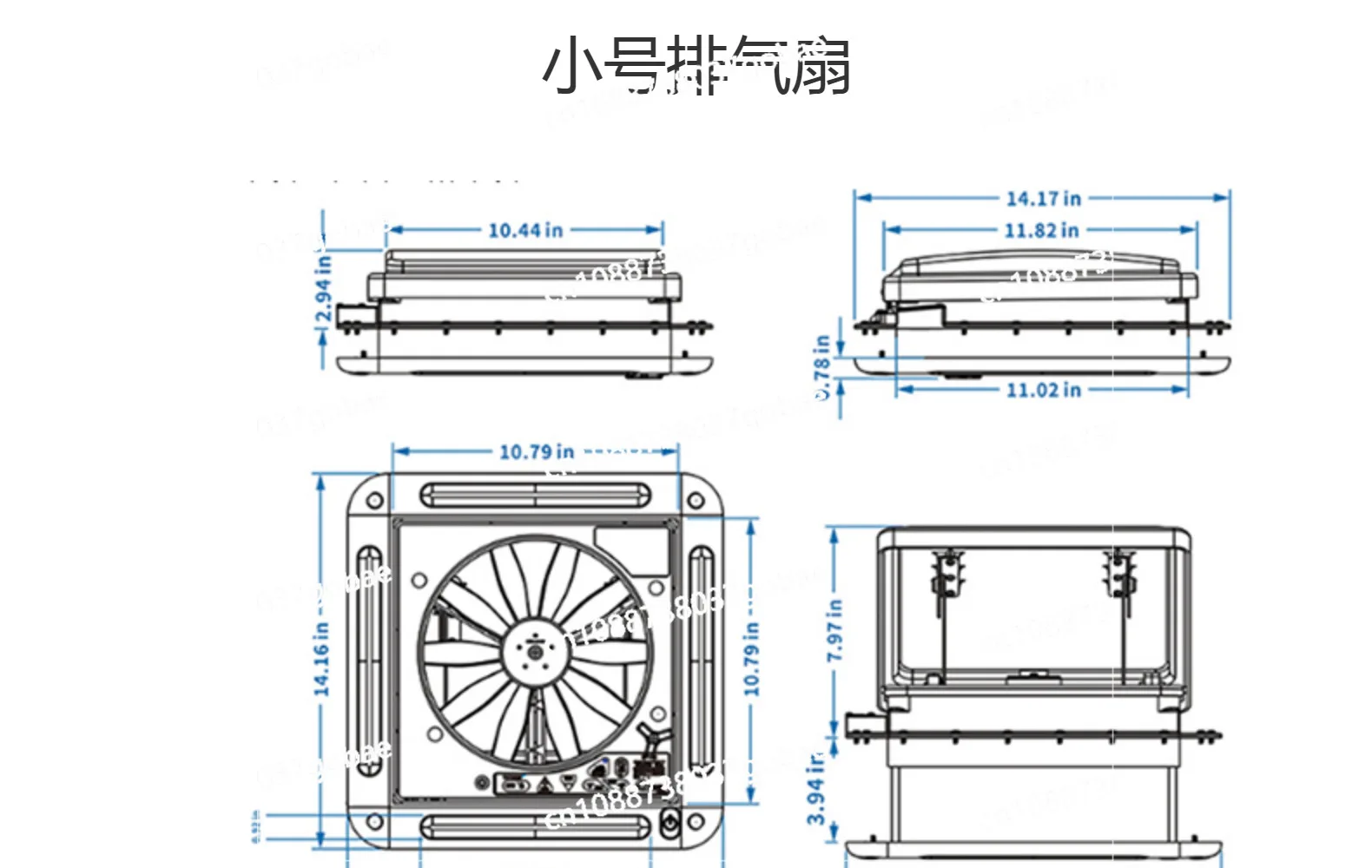12V RV Ventilation Blower System with LED Exhaust, Caravan Vent Modification Accessories and Air Circulation Unit