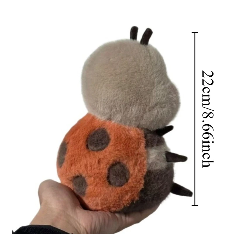 Cute Seven-spotted Ladybug Plush Toy Lovely Creative Insect Fluffly Doll Kawaii Cartoon Beetle Stuffed Doll Cute Gift Bed Decor