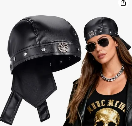 

Youth Fashion Versatile Leather Hat Punk Style Rock Bere Leather Summer and Autumn Visor Subculture Y2k Rivet Casual Short Brim