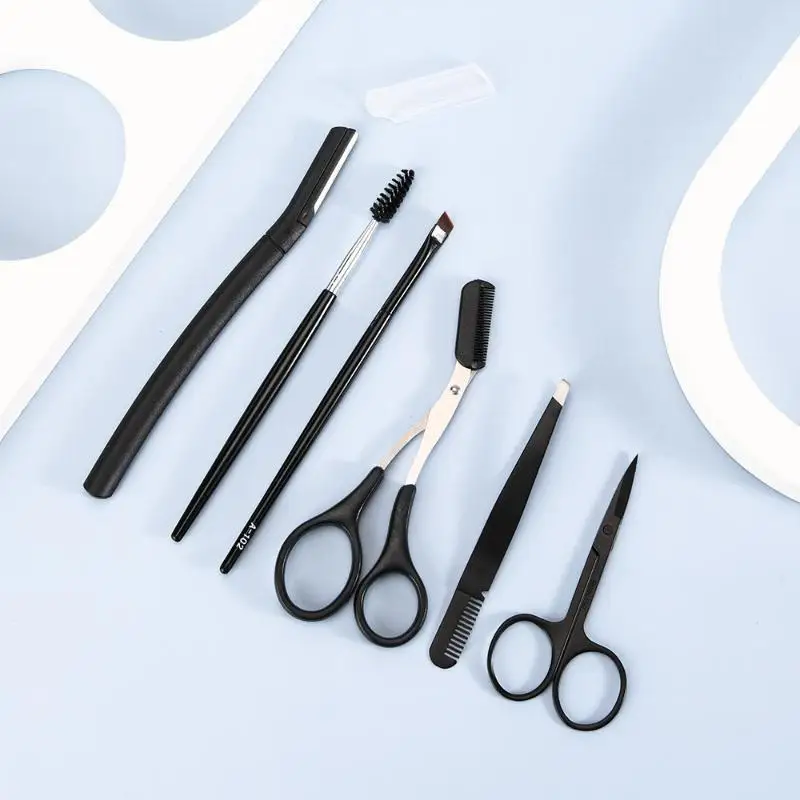 17 Pcs Eyebrow Grooming Trimming Kit Sharp Stainless Steel Tools with Portable Storage Bag for Holiday Gifting