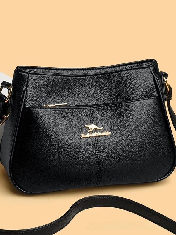 

Модная городская простая сумка через плечо из мягкой кожи для женщин среднего возраста, повседневная сумка из искусственного материала