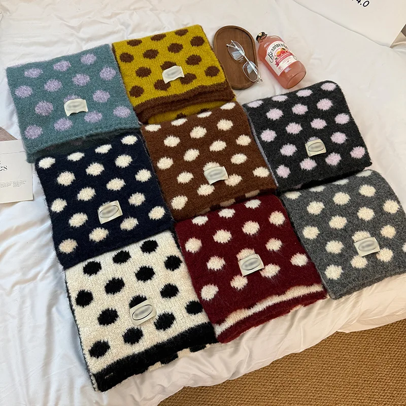 

Элегантный женский шарф в горошек: мягкий, легкий, модный, теплый, с эффектом кашемира, большой шарф-плед, женский аксессуар