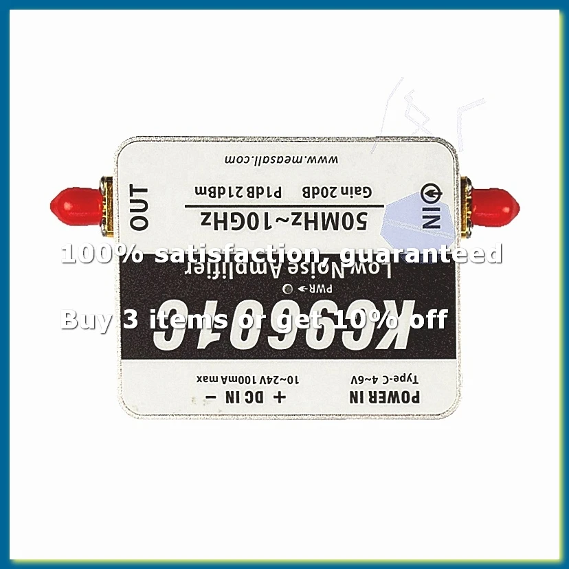 KC9601C 50MHz-10GHz Low Noise Amplifier Ultra-Wideband LNA Module 21dB High Gain Type-C Power Supply