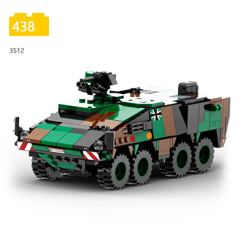 Idea Modern Military Model Building Block WW2 Germany Boxer RCT30 Infantry Fighting Vehicle Construction Bricks Toy For  Gifts