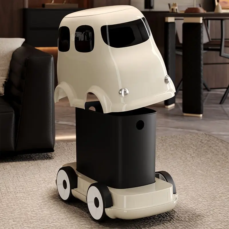 Creative trash can living room removable with wheel inside and outside double bucket thickened