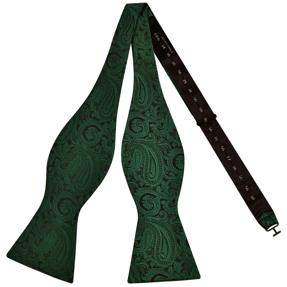 GUSLESON Kwaliteit Zwart Rood Paisley Zijde Heren Zelfbinder Boog Verstelbare Bloemen Zelfgebonden Strikjes Voor Mannen Pak Bruiloft