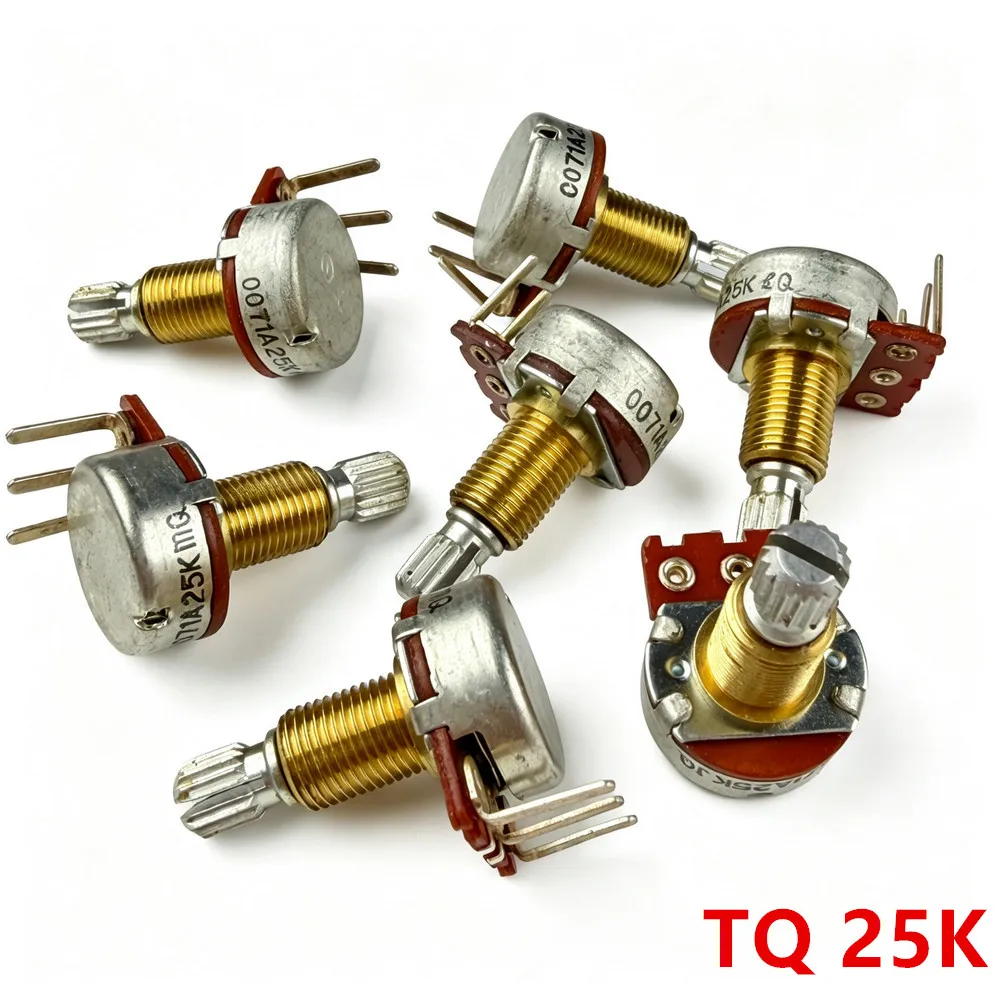 1 Piece Brass Shaft A25K Potentiometer(POT) For Electric Guitar Bass Active Pickup TQ 25K