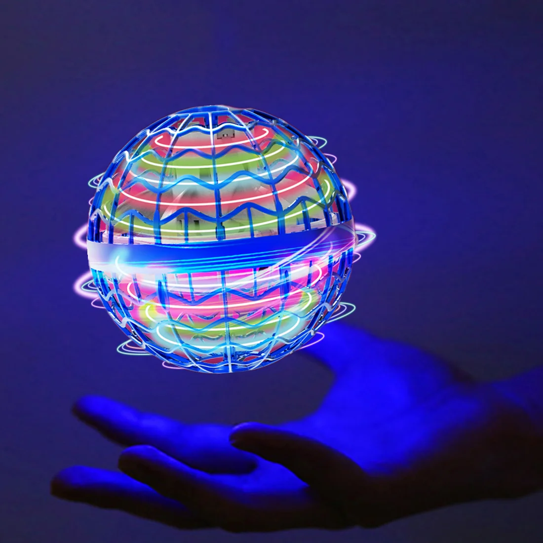 Smart Induction Flying Ball Machine Swirl Flying Ball Levitation Magic Belt LED Light Drone Hover Children\'s Toys Family Gift