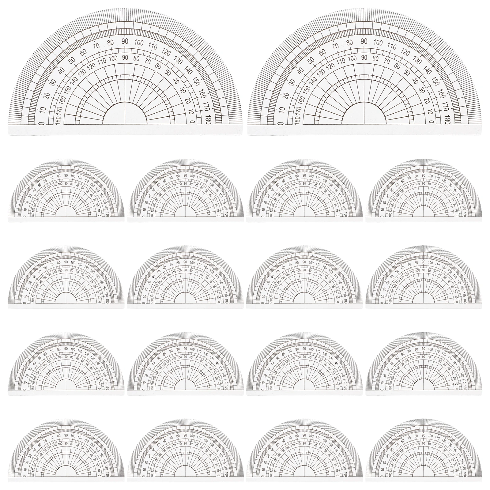 

24Pcs Protractor Measuring Tool Clear Plastic 180 Degrees Angle School Office Geometry Set Student Bulk