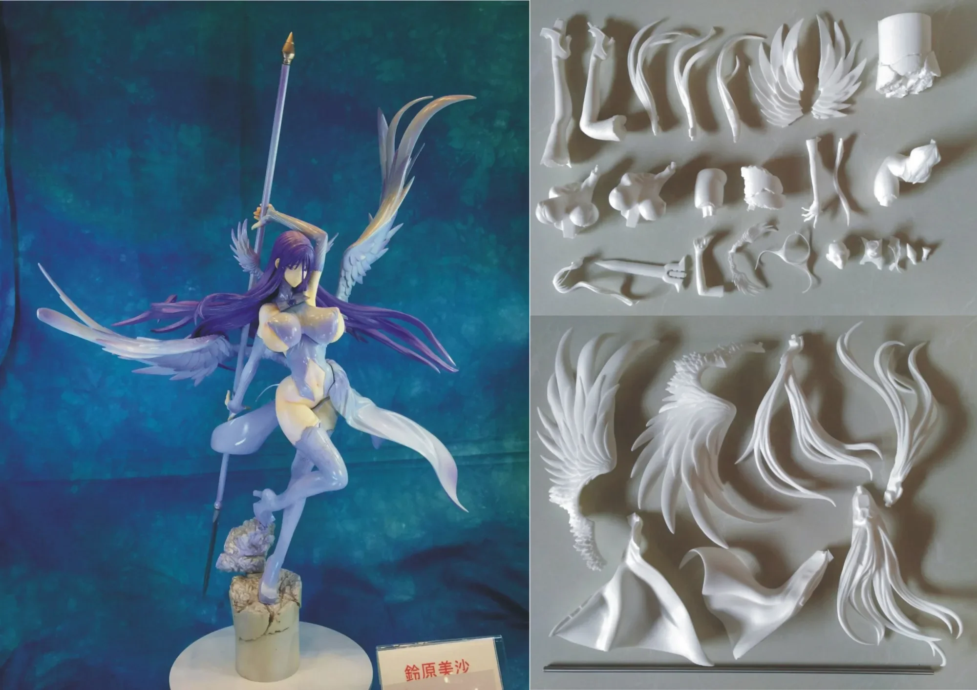 Anime Absolute White Magic Girl ver Angel Figures kawaii resin GK DIY manual White assembly Model Toys doll Collection Gift