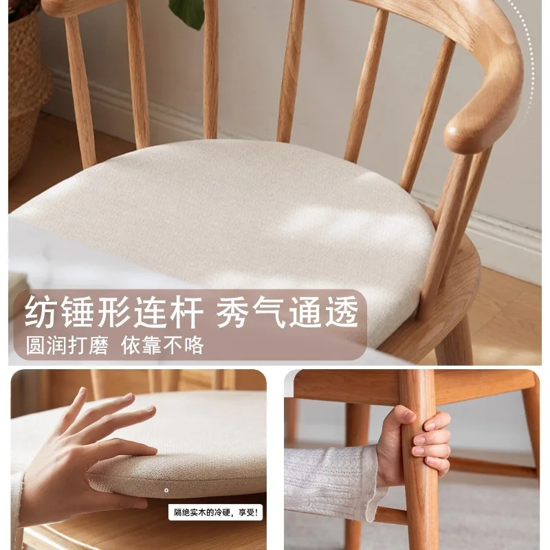 Rotating Wooden Chair,solid Wood Backrest Chair,dining Chair,comfortable Soft Package,Windsor Chairs Armrest,makeup Chairs