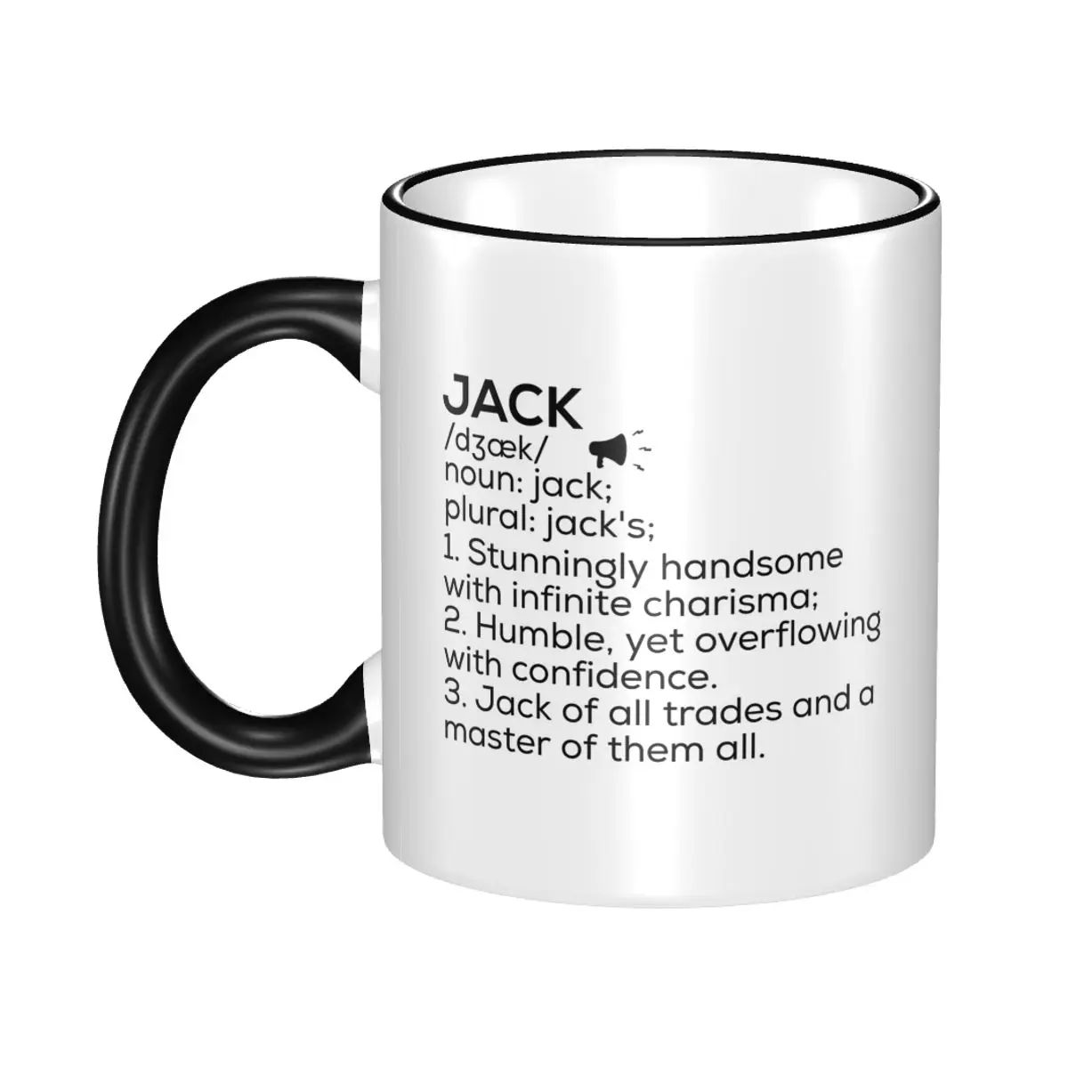 Jack Name Definition Mug Funny Ceramic Coffee Cups Tea Mugs Milk Cup Drinkware Gift for Woman Man