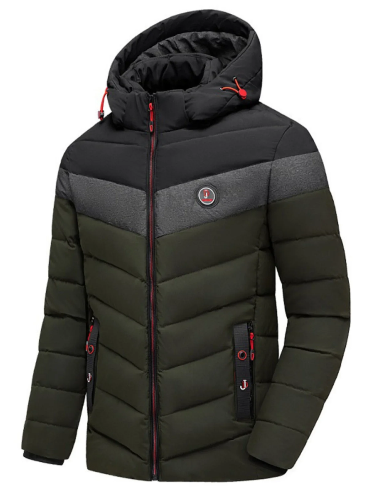 

Молодежное зимнее хлопковое пальто с капюшоном и подкладкой, мужская верхняя одежда, теплая застежка-молния, свободная посадка, молодежный Sle