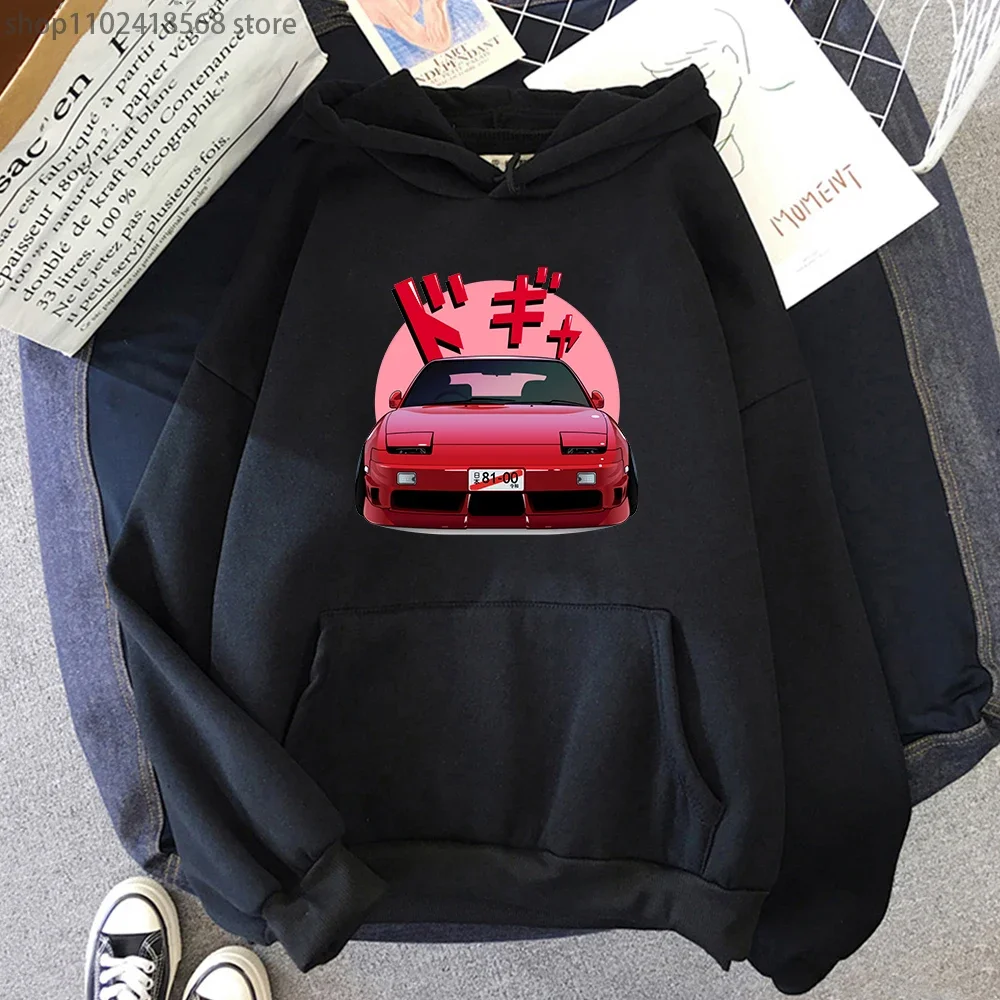 JDM Initial D Hoodies for Men Japanese Car Streetwear 180sx Graphic Sweatshirt O-neck Unisex Casual Customized Tops Y2k Hoodie