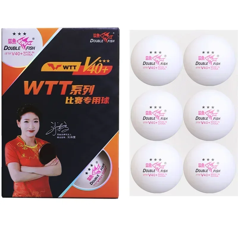 2021/2022/2023/2024 New Double Fish WTT 3 Star Table Tennis Ball (WTT Official Ball) Original Double Fish 3-Star Ping Pong Balls