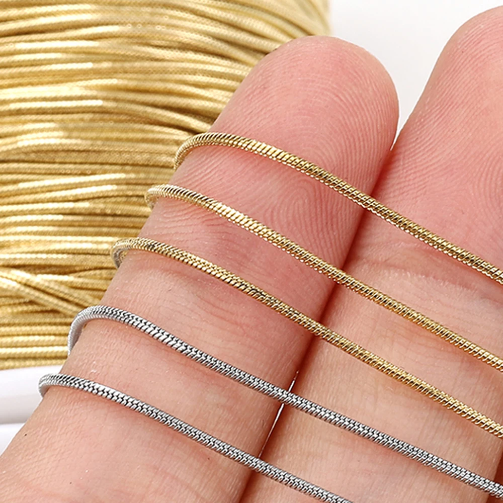 2Meters/lot Gold Color Stainless Steel Fine Snake Chains for Necklace Bracelet Jewelry Making DIY Findings Chain Components