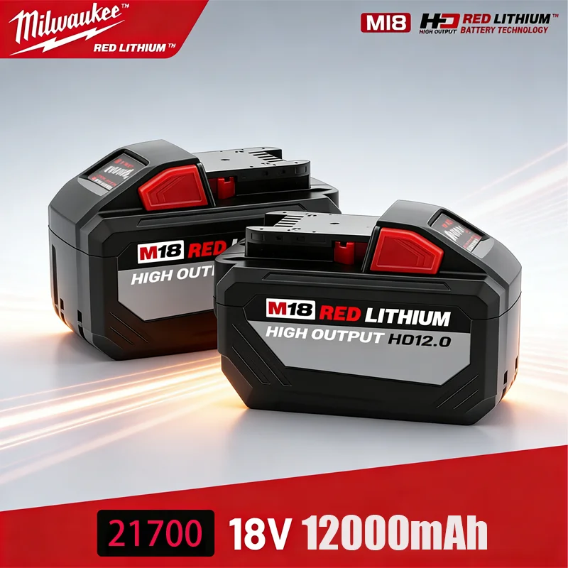

Milwaukee M18HB12 Original 18V Lithium Ion Battery - 12Ah 21700 15-Cells, Compatible 48-11-1815 48-11-1850 Outdoor Power Tools