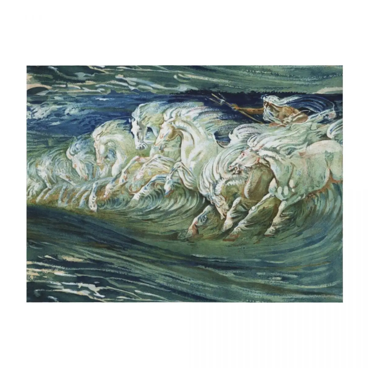 

SEA HORSES OF NEPTUNE AMONG WAVES Throw Blanket Large For Decorative Sofa for babies Blankets