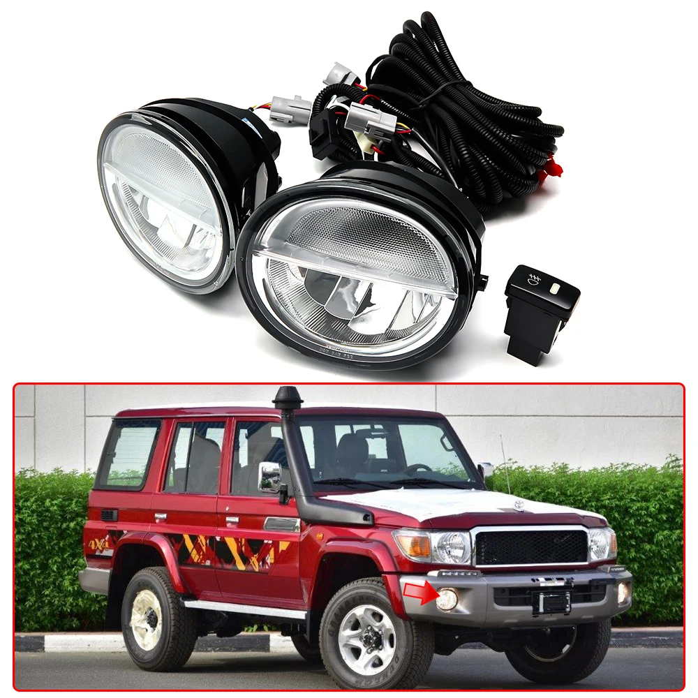 

Front Bumper Daytime Running Light Fog Lamp For Toyota Land Cruiser J70 LC70 LC71 LC76 LC78 LC79 FJ70 FJ71 FJ76 J79 Accessories