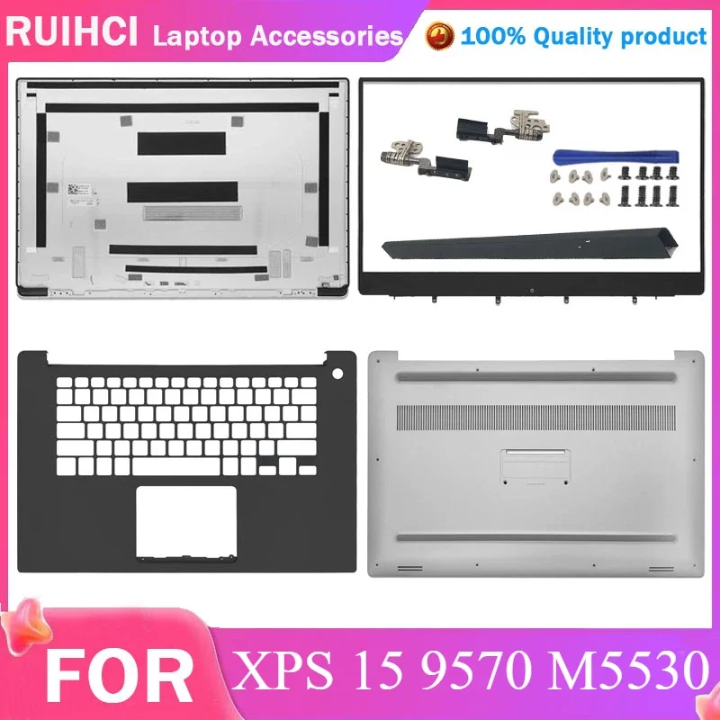 Original Laptop Case For Dell XPS 15 9570 M5530 LCD Back Cover Front Bezel Palmrest Bottom Case Hinges Cover Wifi Cable Camera