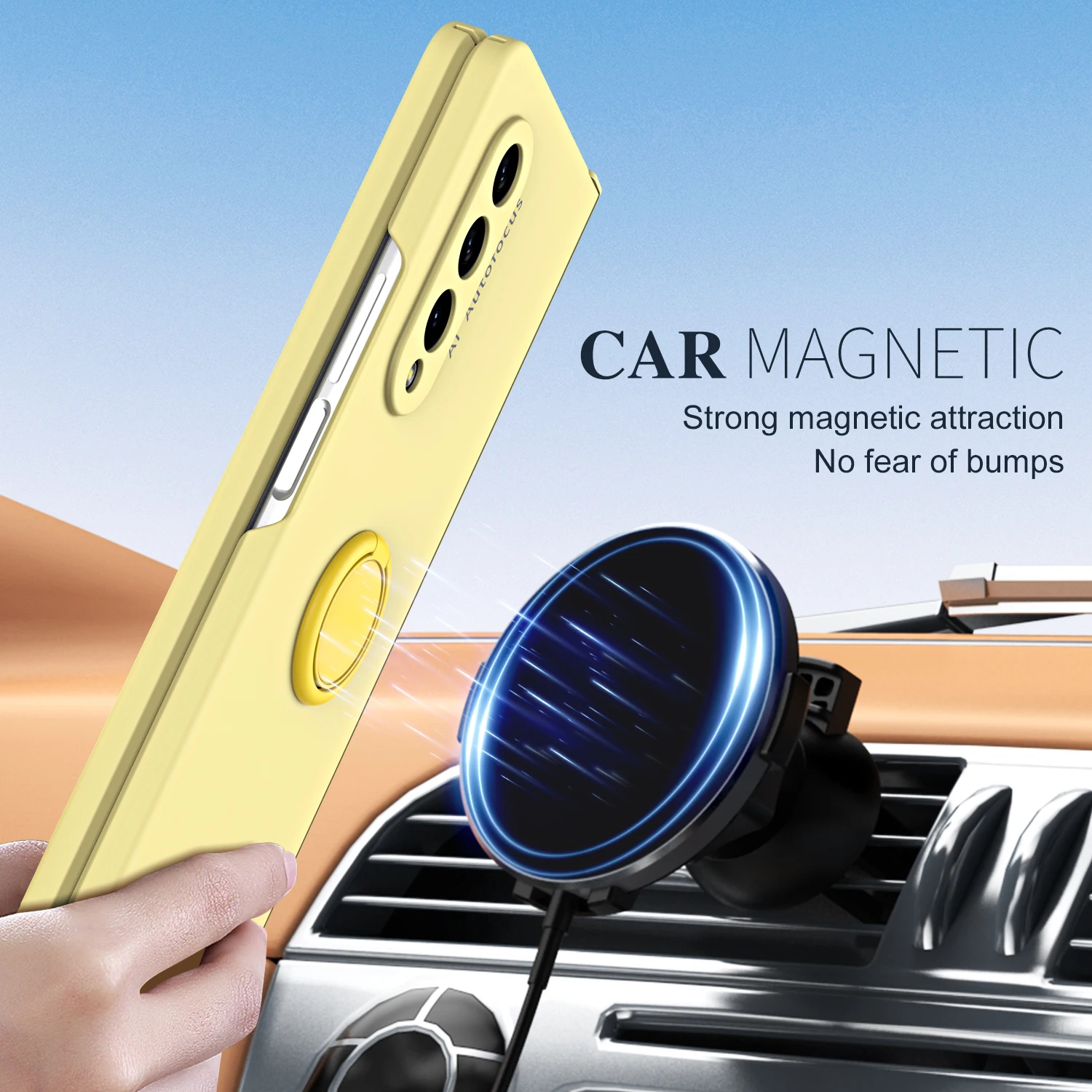 Shockproof Armor Magnetic Hinge Case For Samsung Galaxy Z Fold 7 6 5 4 3 Car Holder Ring Kickstand Full Screen Protector Cover